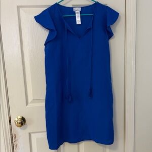 Tommy Bahama Vibrant Blue Mini Dress, size M , linen blend